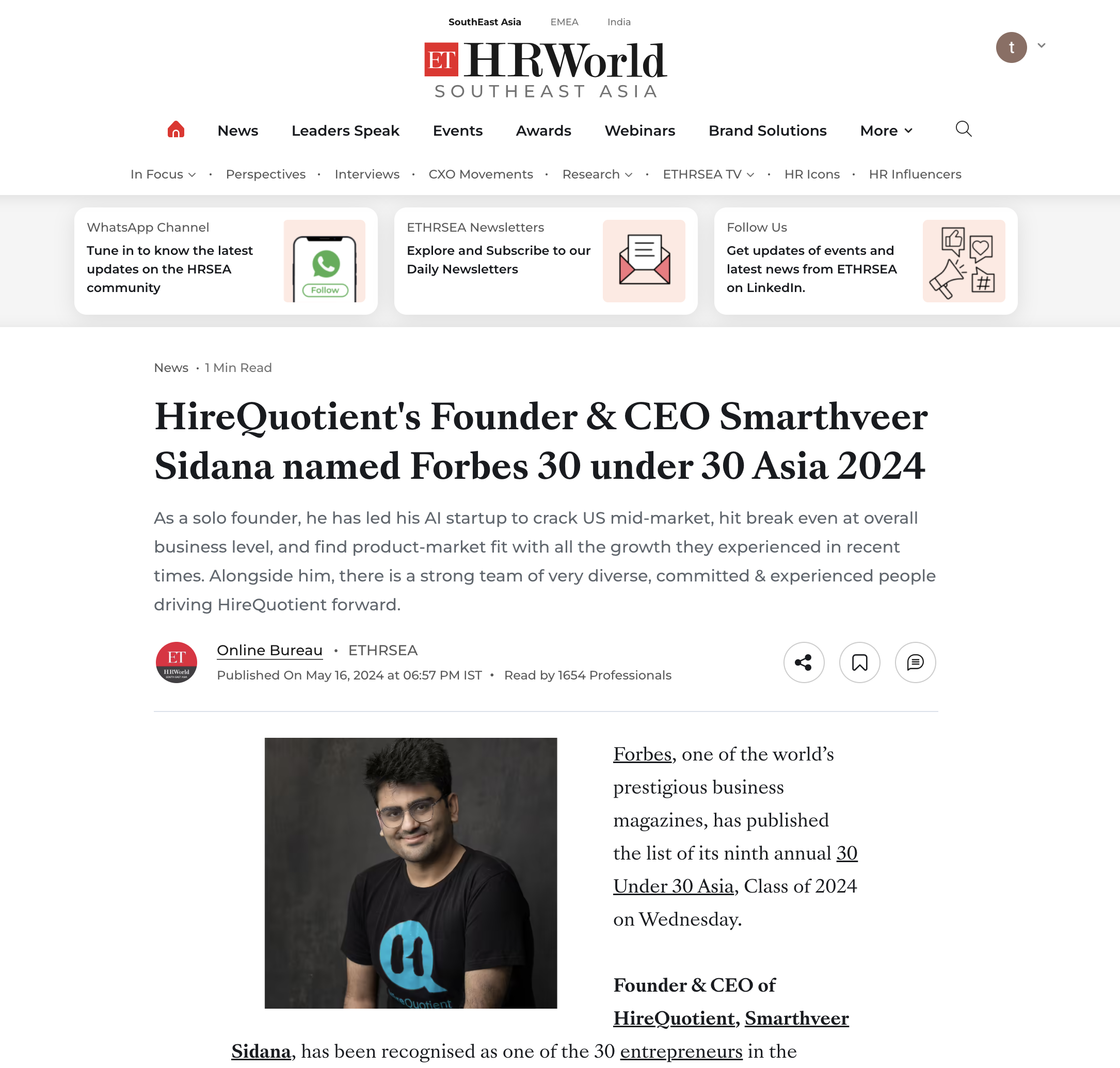 Forbes 30 Under 30 Asia 2024